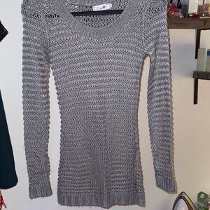 Chic Gray Knit Women's Sweater